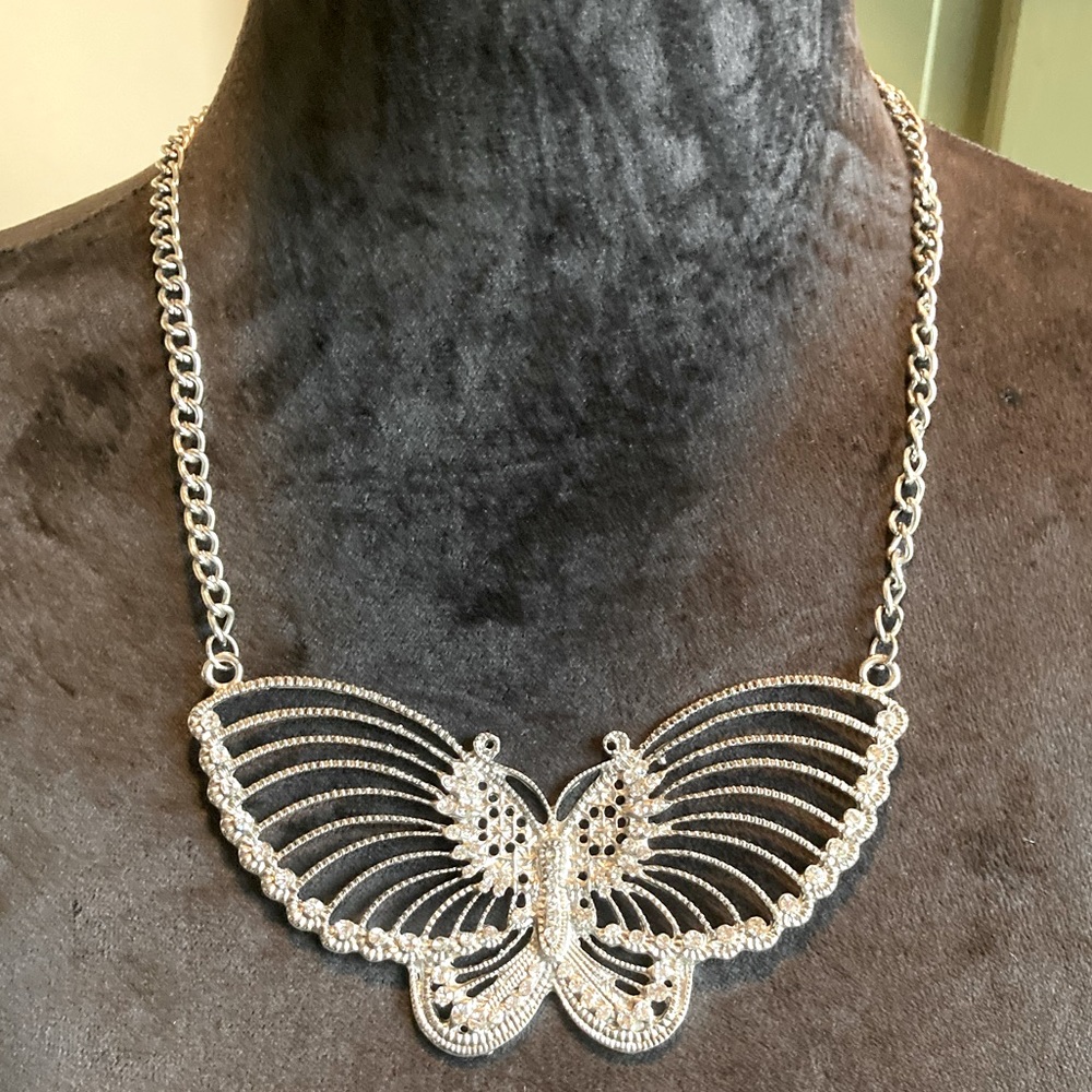 Large Butterfly Statement Necklace